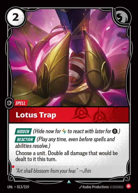 Lotus Trap, carte Riftbound UNL 013 — extension Unleashed