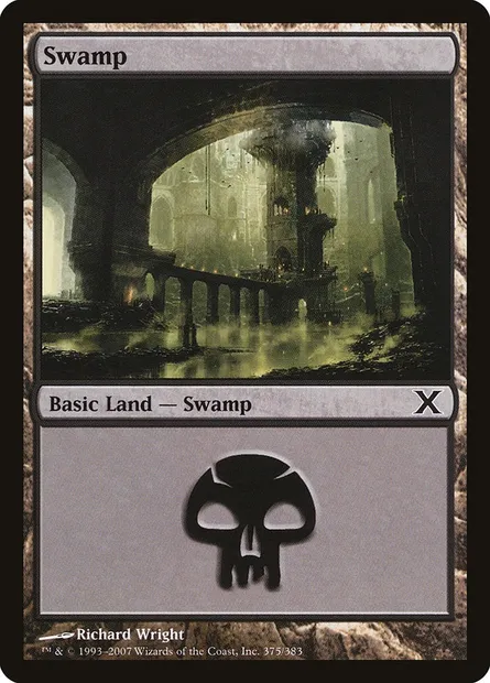 Swamp, Magic card 10E 375 — Tenth Edition set