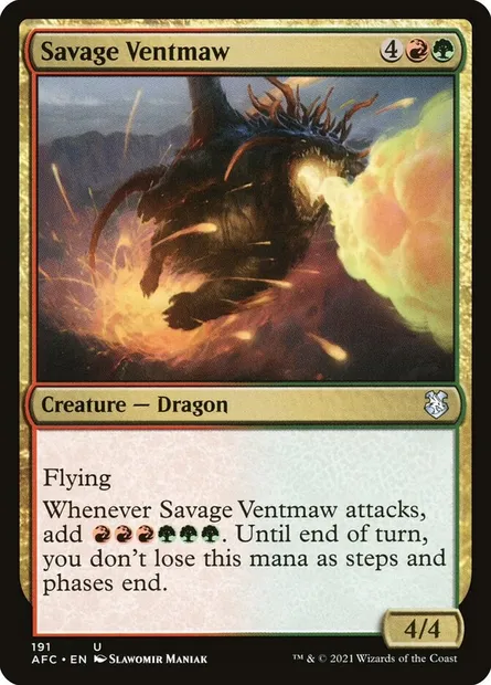 Savage Ventmaw, Magic card AFC 191 — Forgotten Realms Commander set