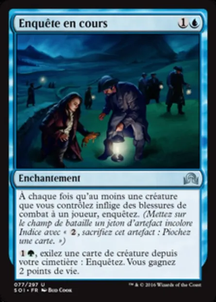 Enquête en cours, carte Magic SOI 77 — extension Ténèbres sur Innistrad