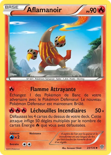 Aflamanoir, carte Pokémon PLS 23 — extension Tempète Plasma