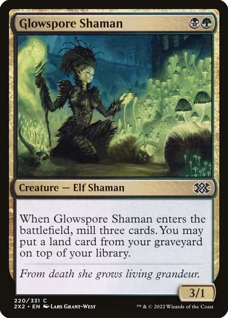 Glowspore Shaman, Magic card 2X2 220 — Double Masters 2022 set