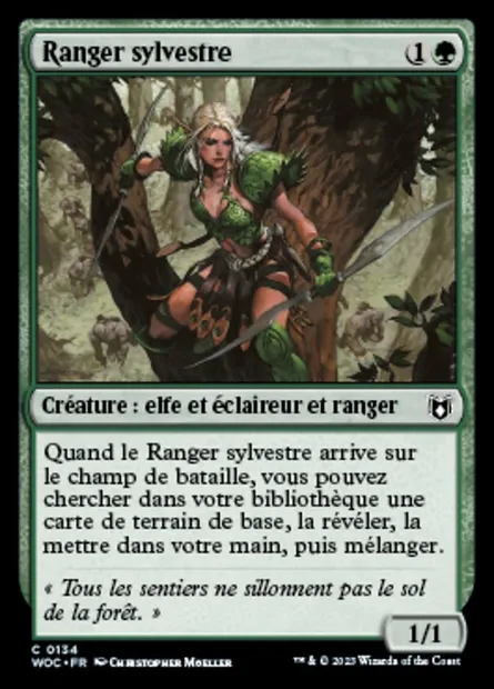 Ranger sylvestre, carte Magic WOC 134 — extension Wilds of Eldraine Commander