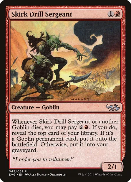 Skirk Drill Sergeant, Magic card EVG 49 — Duel Decks Anthology: Elves vs. Goblins set