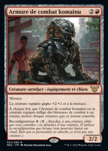 Armure de combat komainu, carte Magic NEC 21 — extension Neon Dynasty Commander