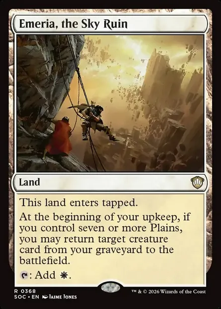 Emeria, the Sky Ruin, Magic card SOC 368 — Secrets of Strixhaven Commander set