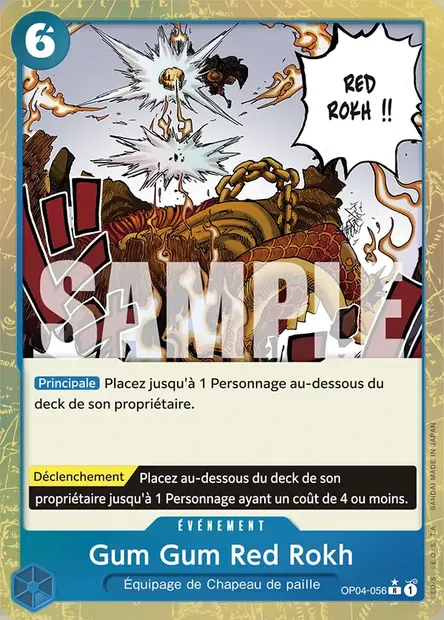 Gum Gum Red Rokh, carte One Piece OP04-056 — extension KINGDOMS OF INTRIGUE