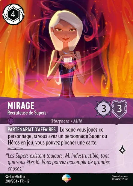 Mirage - Recruteuse de Supers, carte Disney Lorcana CH12-208 — extension Contrées Inconnues