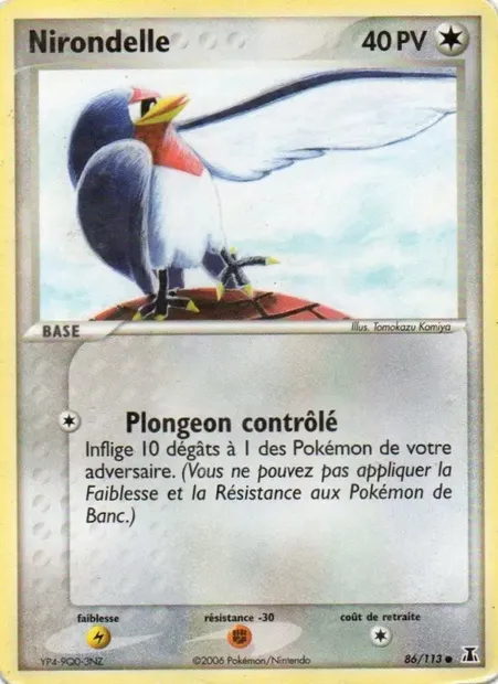 Nirondelle, carte Pokémon DS 86 — extension EX Espèces Delta