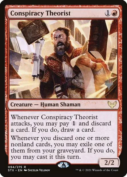 Conspiracy Theorist, Magic card PSTX 94p — Strixhaven: School of Mages Promos set