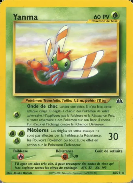 Yanma, carte Pokémon ND 36 — extension Neo Discovery