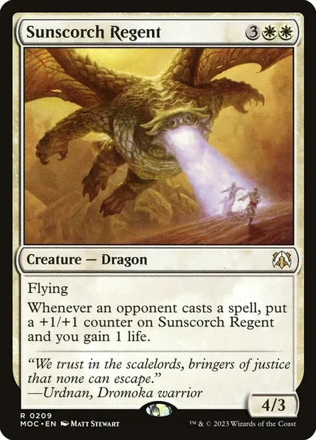 Sunscorch Regent, Magic card MOC 209 — March of the Machine Commander set