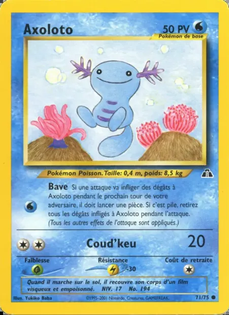 Axoloto, carte Pokémon ND 71 — extension Neo Discovery