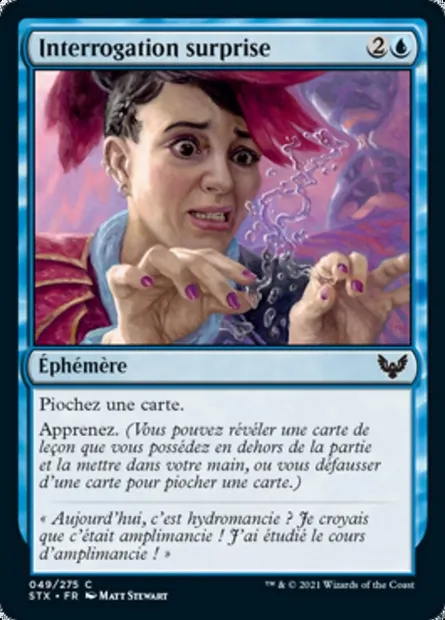 Interrogation surprise, carte Magic STX 49 — extension Strixhaven: l'Académie des Mages