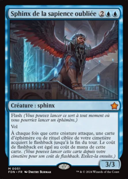 Sphinx de la sapience oubliée, carte Magic FDN 51 — extension Foundations