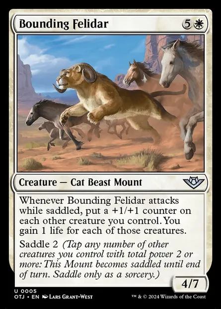 Bounding Felidar, Magic card OTJ 5 — Outlaws of Thunder Junction set