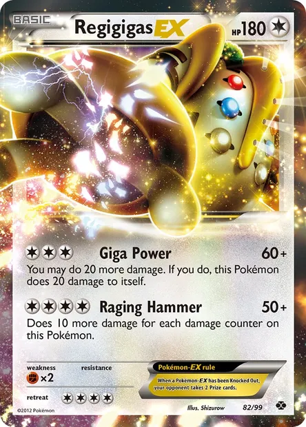Regigigas-EX, Pokémon card NXD 82 — Next Destinies set
