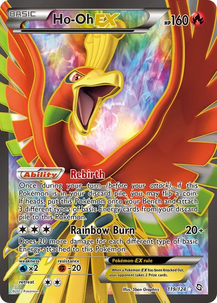 Ho-Oh-EX, Pokémon card DRX 119 — Dragons Exalted set
