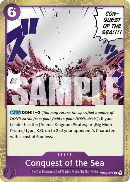 Conquest of the Sea, One Piece card OP08-077 — TWO LEGENDS set