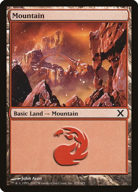 Mountain, Magic card 10E 378 — Tenth Edition set