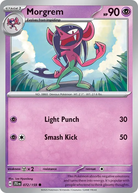 Morgrem, Pokémon card JTG 072 — Journey Together set