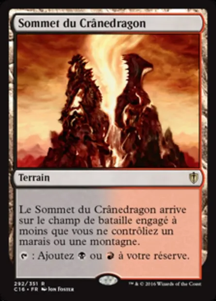 Sommet du Crânedragon, carte Magic C16 292 — extension Commander 2016