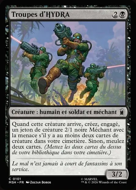 Troupes d'HYDRA, carte Magic MSH 101 — extension Marvel Super Heroes