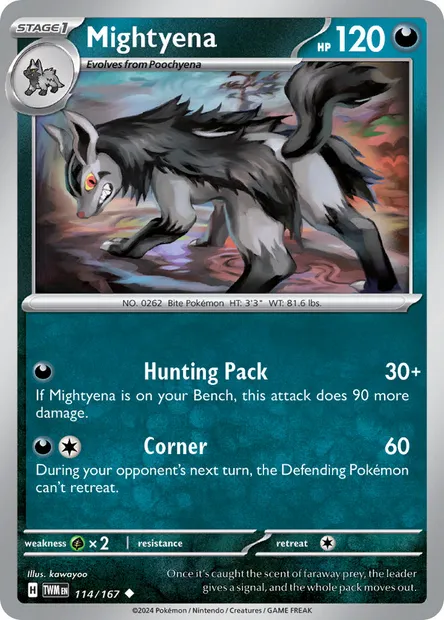 Mightyena, Pokémon card TWM 114 — Twilight Masquerade set