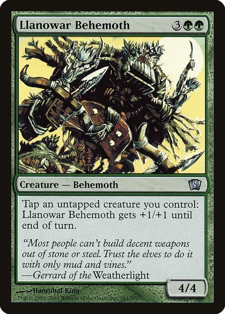 Béhémoth de Llanowar, carte Magic 8ED 261★ — extension Huitième Edition