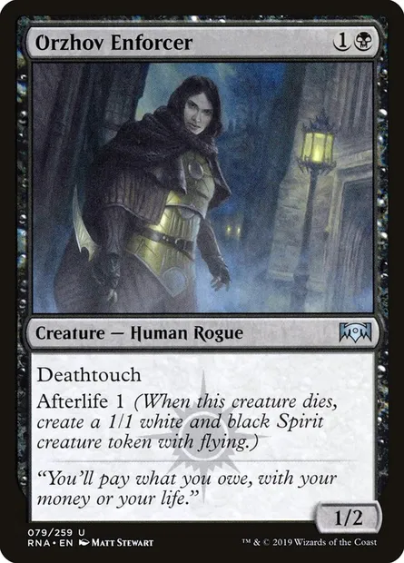 Orzhov Enforcer, Magic card RNA 79 — Ravnica Allegiance set