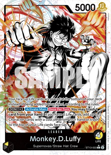 Monkey.D.Luffy, One Piece card ST13-003 — The Three Brothers set