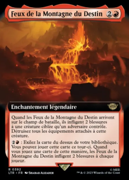 Feux de la Montagne du Destin, carte Magic LTR 392 — extension Le Seigneur des Anneaux : chroniques de la Terre du Milieu