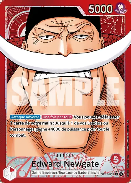 Edward Newgate, carte One Piece OP17-001 — extension LES GUERRIERS LES PLUS PUISSANTS AU MONDE