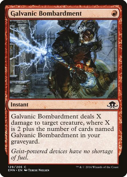 Galvanic Bombardment, Magic card EMN 129 — Eldritch Moon set