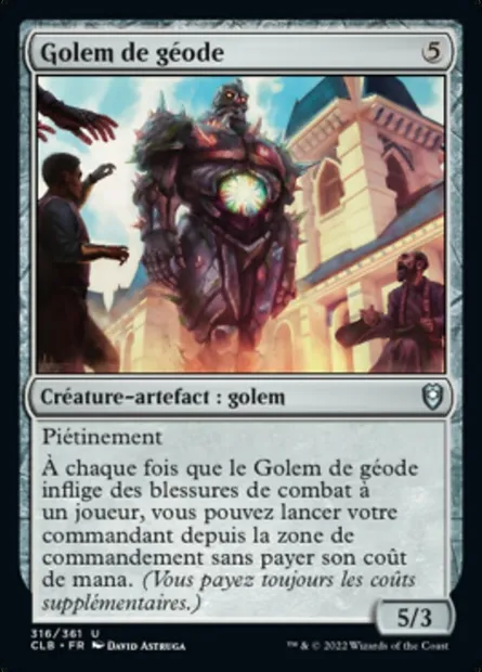 Golem de géode, carte Magic CLB 316 — extension Commander Légendes : la bataille de la Porte de Baldur
