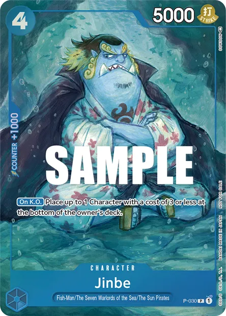 Jinbe, One Piece card P-030 — Promotion card set