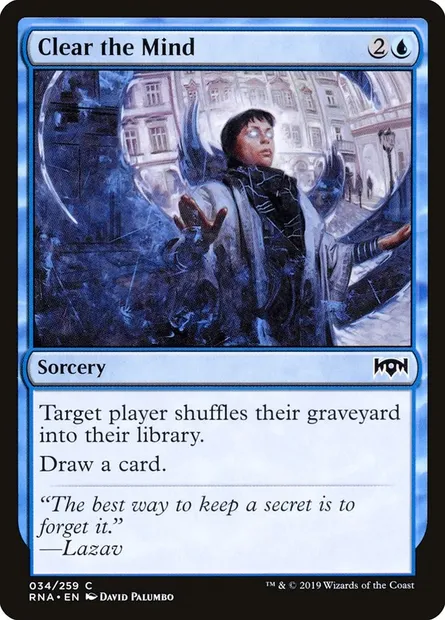 Clear the Mind, Magic card RNA 34 — Ravnica Allegiance set