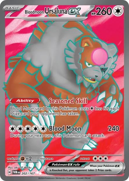 Bloodmoon Ursaluna ex, Pokémon card TWM 202 — Twilight Masquerade set