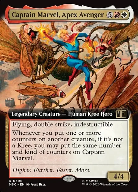 Captain Marvel, Apex Avenger, Magic card MSC 396 — Marvel Super Heroes Commander set