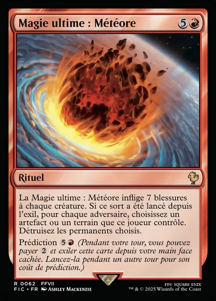 Magie ultime : météore, carte Magic FIC 62 — extension Final Fantasy Commander