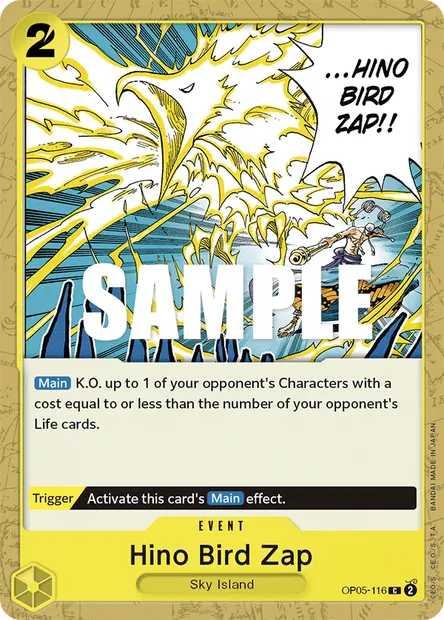 Hino Bird Zap, carte One Piece OP05-116 — extension AWAKENING OF THE NEW ERA