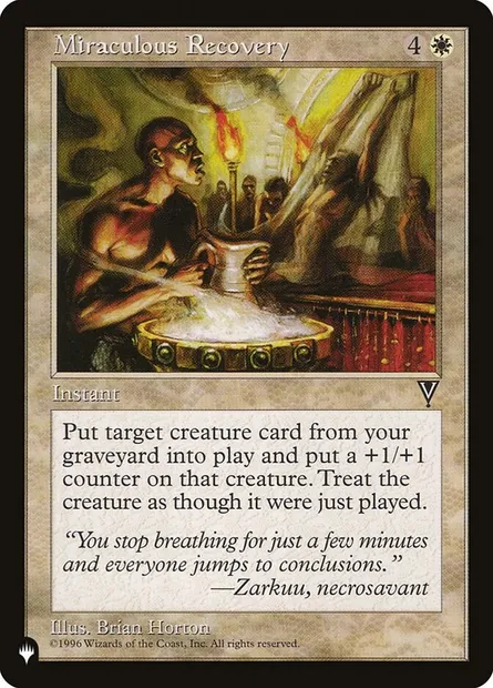 Récupération miraculeuse, carte Magic PLST VIS-13 — extension The List