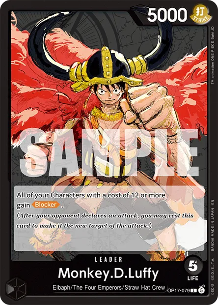 Monkey.D.Luffy, One Piece card OP17-079 — THE WORLD’S STRONGEST WARRIORS set