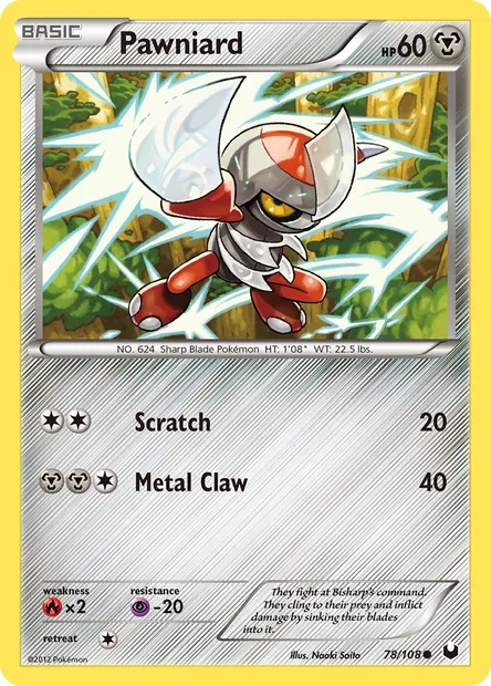 Pawniard, Pokémon card DEX 78 — Dark Explorers set