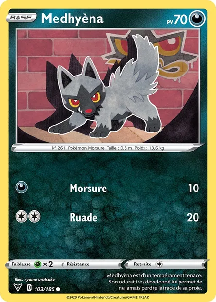 Medhyèna, carte Pokémon VIV 103 — extension Voltage Éclatant