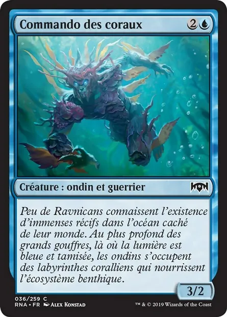 Commando des coraux, carte Magic RNA 36 — extension L'allégeance de Ravnica