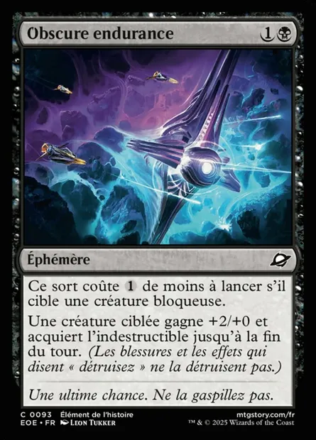 Obscure endurance, carte Magic EOE 93 — extension Edge of Eternities