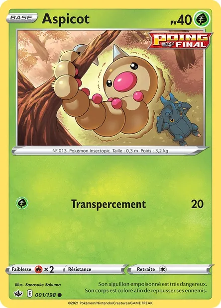 Aspicot, carte Pokémon CRE 1 — extension Règne de Glace
