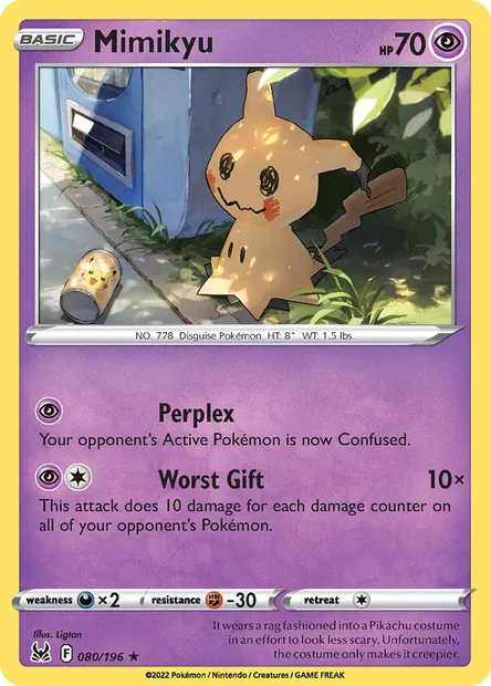 Mimikyu, Pokémon card LOR 080 — Lost Origin set