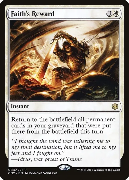 Récompense de la foi, carte Magic CN2 84 — extension Conspiracy: Take the Crown
